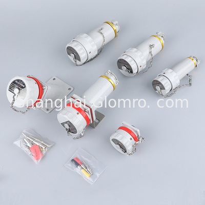 Waterproof Explosion Proof Non Sparking 16A/32A/60A/100A/150A/300A 3P+N Cable Glands 4pin/5pin Three Phase Plug Socket for Offshore
