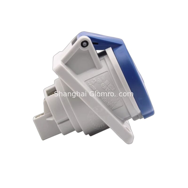 IP44 Waterproof Industrial Concealed Angled Socket 16A 200-250V 32A 380-415V