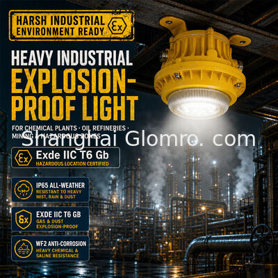 Hittebestendige 5W onderhoudsvrije explosieveilige lamp Gehard glazen lens IP65 Hoge temperatuur verlichting